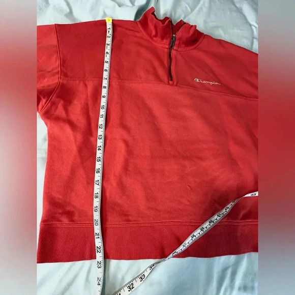 NWOT. Women’s Champion 1/4 Zip Salmon/pink Pullover Sweatshirt. Logo. Large. - Picture 6 of 10